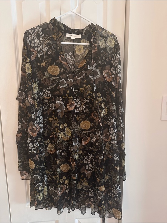 Roberto Cavalli Dresses & Skirts - Roberto Cavalli Black Floral Sheer Long-Sleeve Dress
